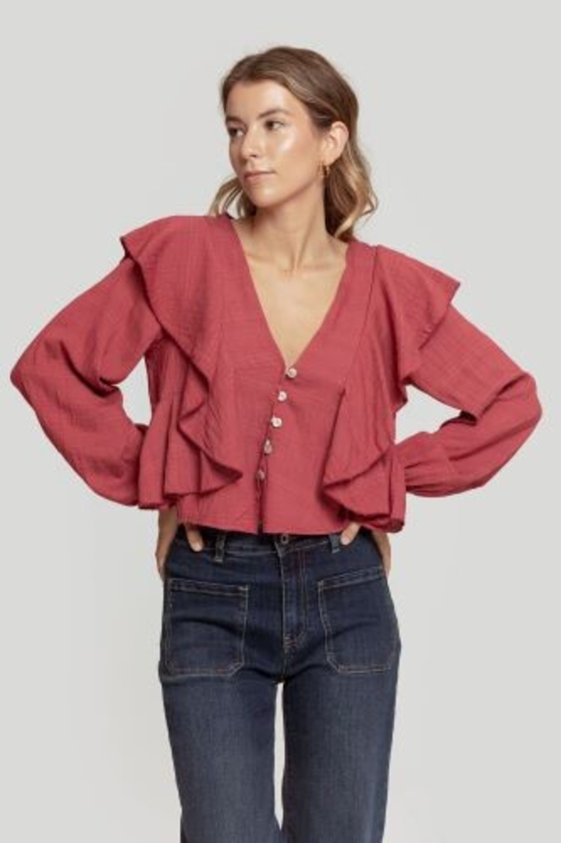 BLUSA VOLANTES MUJER - 3